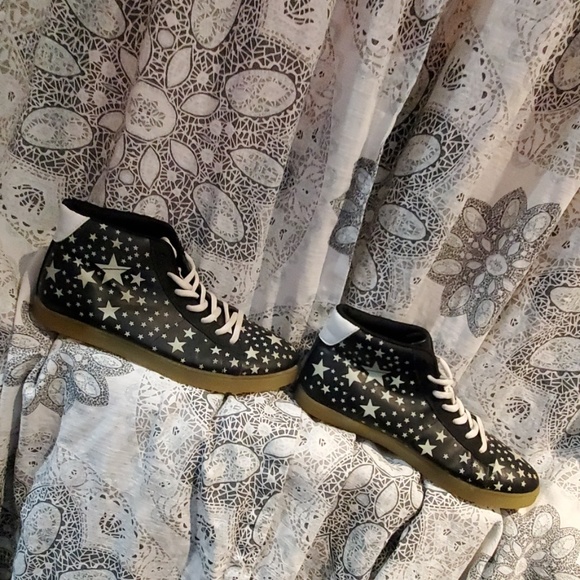 Glow in the dark Stars black sneakers white laces - Picture 2 of 8